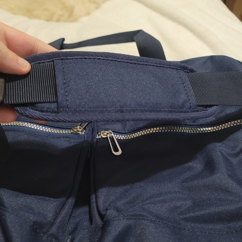 New Laptop Bag Messenger Travel Navy Blue Bella Russo Work Tote Silver Hardware‎